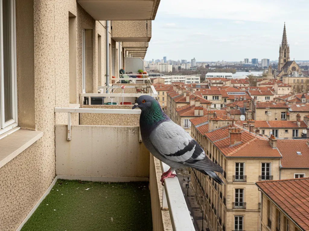 Pigeon balcon Bordeaux entreprise