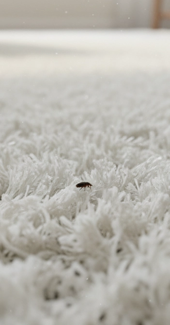 puce de chat chien sur tapis dans le salon, Entreprise anti puce gironde