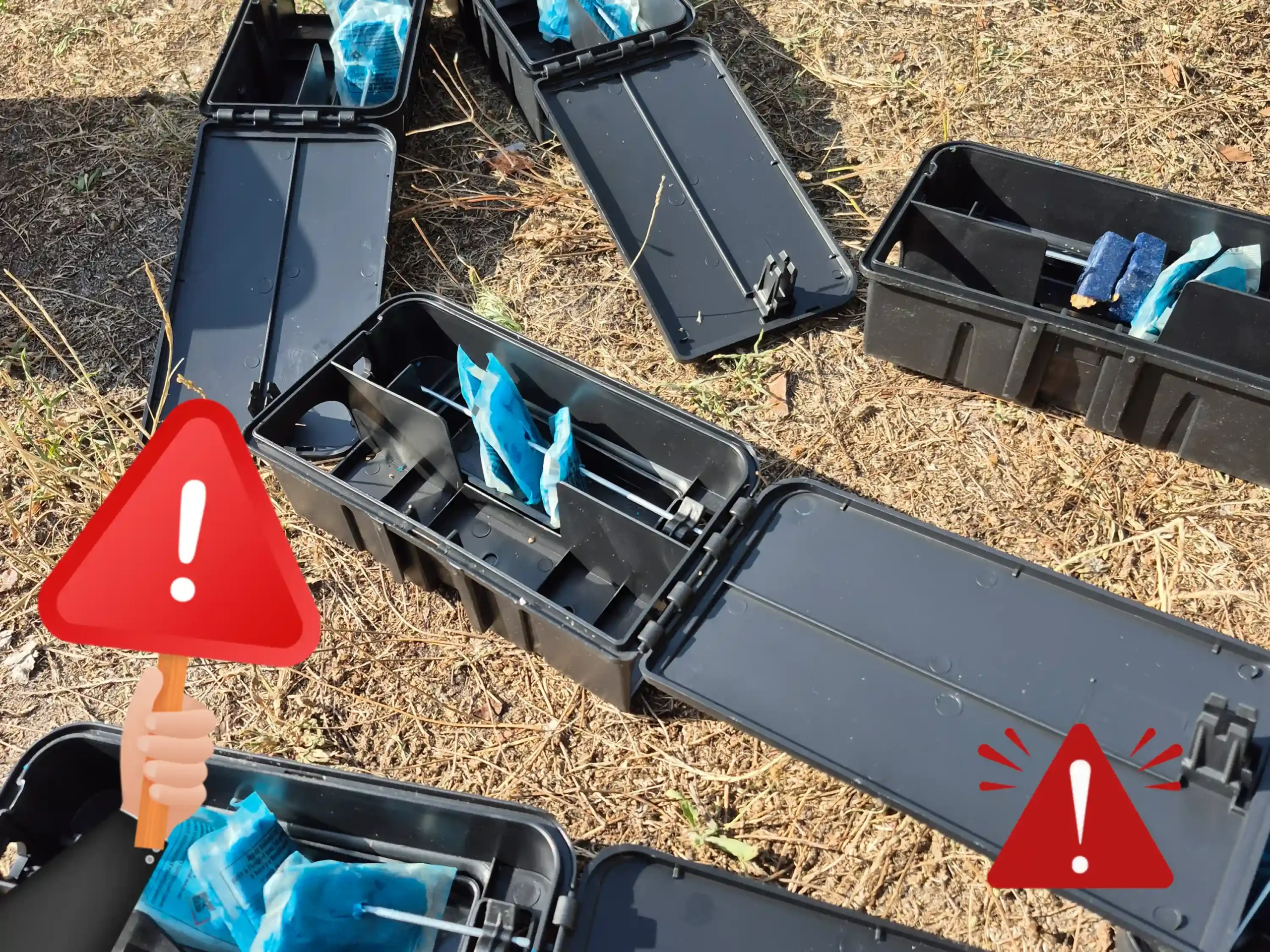 Poste d'appâtage sécurisé utilisé par ANNA Anti-Nuisible pour une dératisation de copropriété à Blanquefort.