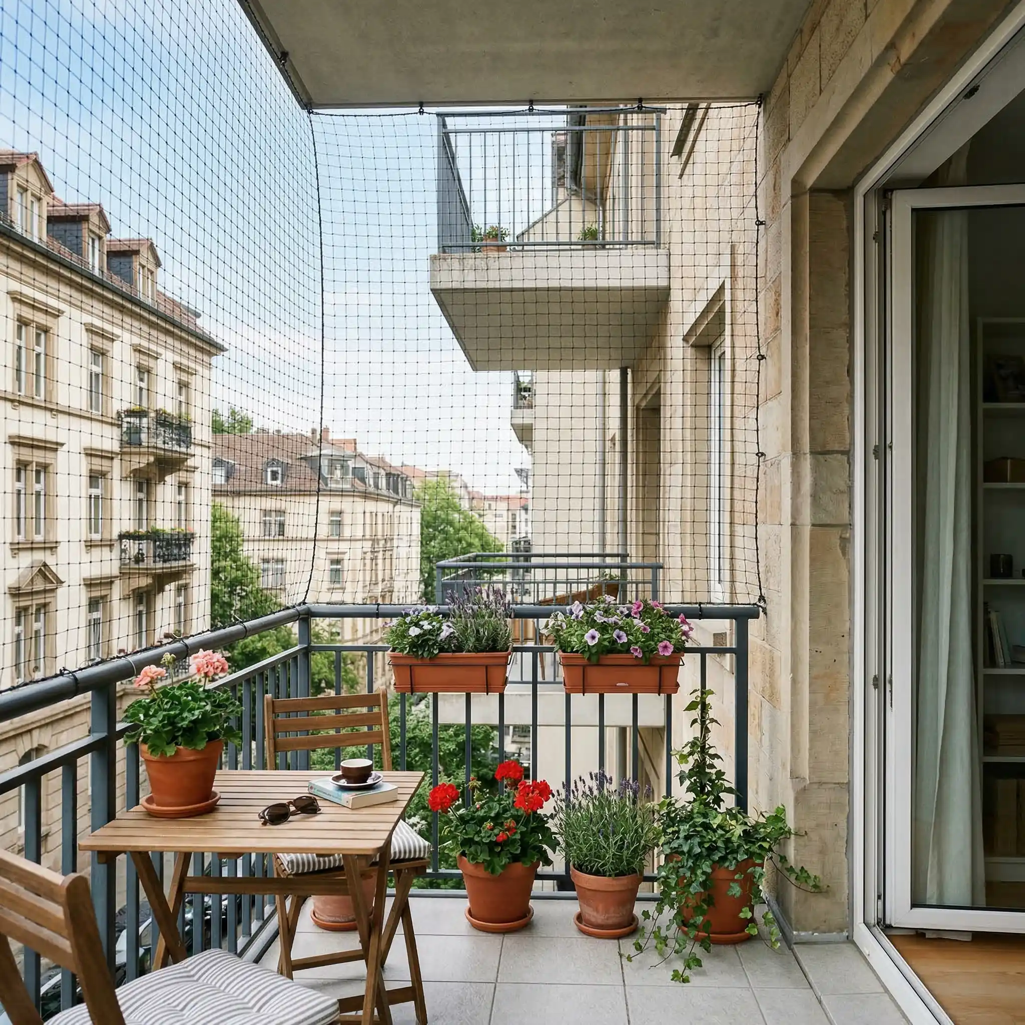 Installation d'un filet anti-pigeon sur un balcon à Bordeaux