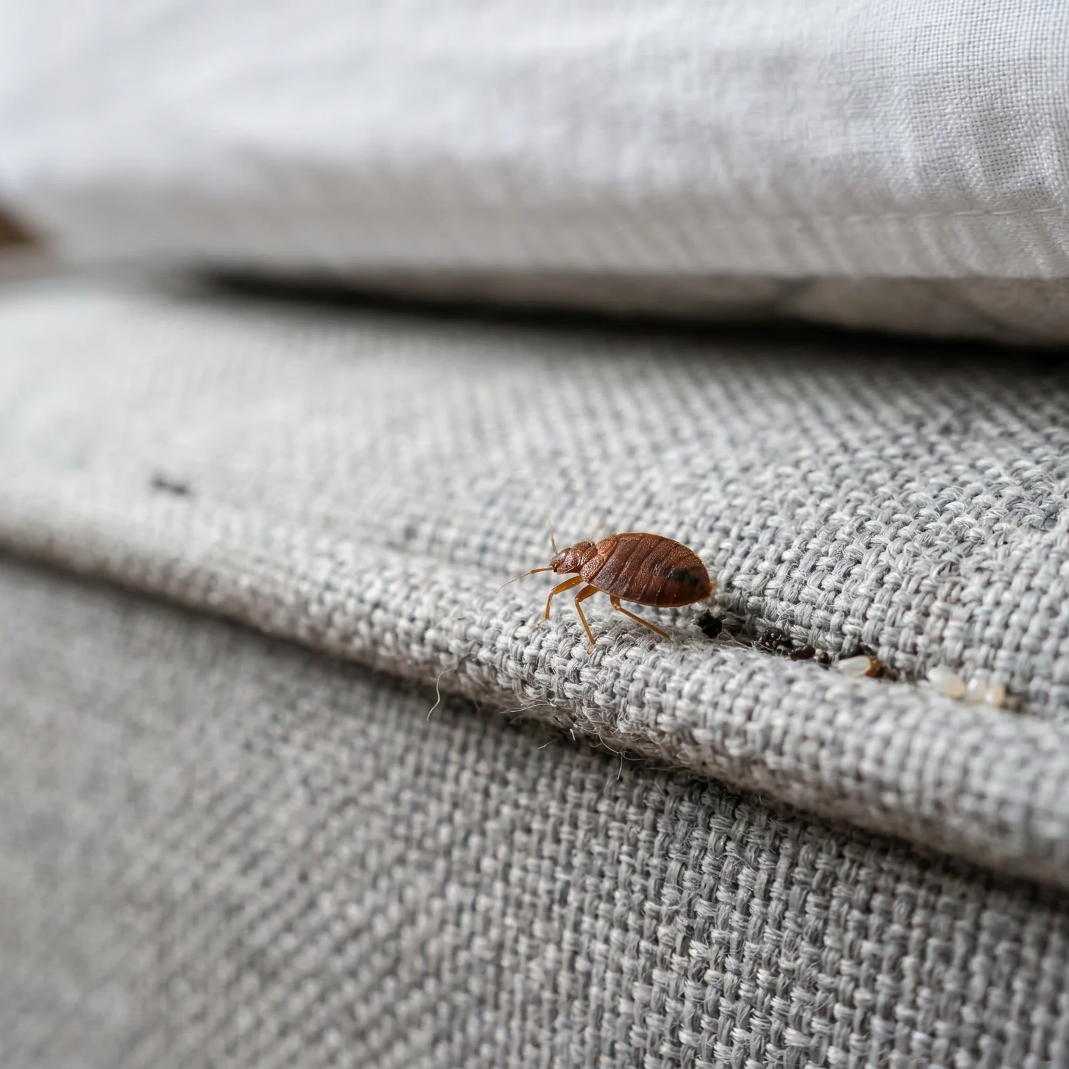 Punaise de lit sur canapé à Bordeaux – signe d'infestation dans un logement