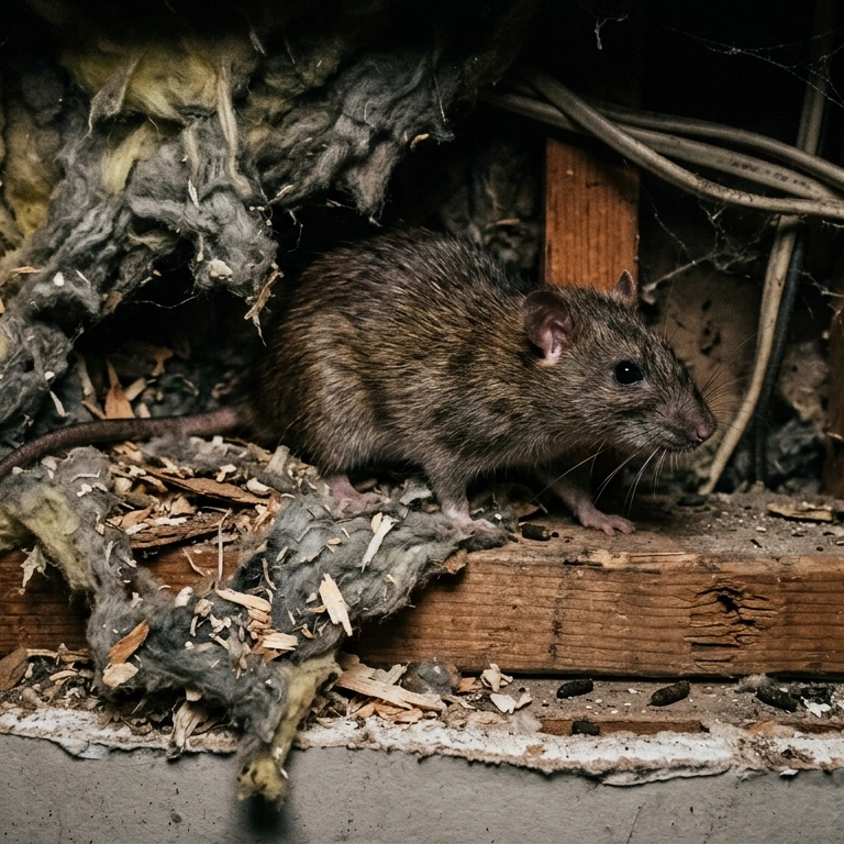 Rat dans les murs nid dans la structure dératisation professionnelle Gironde