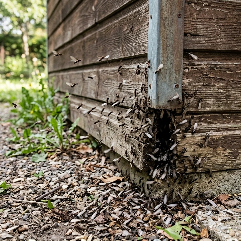 Fourmis ailées en phase d'essaimage, distinction avec les termites ailés, intervention Gironde
